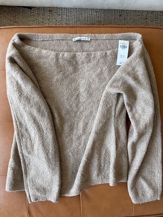 Abercrombie & Fitch Sweaters - Abercrombie & Fitch Off-the-Shoulder Knit Sweater - Taupe